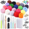 KAMAIKA Nadelfilz-Set, 20 Farben Filzwolle Set mit Filzwolle Werkzeug, Nadelfilz Starter Kit mit Filznadeln Grundwerkzeugen für Nassfilzen und Trockenfilzen DIY Filz Tier Handwerk