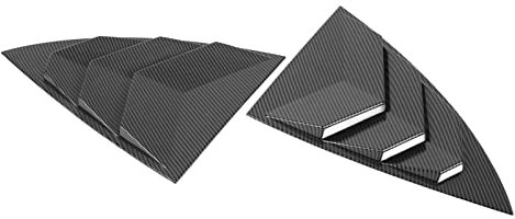 Elastic Side Window Louver Cover Replacement for Model Y 2021 to 2023, 2PCS Side Window Spoiler Smooth Triangle Splitter Shade Cover (Carbon Fiber Look)
