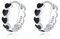 SLUYNZ 925 Sterling Silver Black Heart Earrings for Women 1.5CM Hoop Earrings
