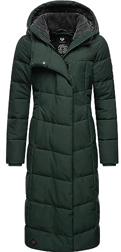 Ragwear Damen Winter-Steppmantel Pavla Long wasserdicht und atmungsaktiv | Länge: wadenlang | Wärmegrad 3 von 3 – warm gefüttert | wasserdicht, winddicht und atmungsaktiv | gefütterte Kapuze