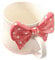 400ml/13.5oz Creative Bow Ceramic Mug Home Office Breakfast Milk Coffee Cup-Pink Bow