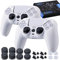 YoRHa Lot de 2 Coques en Silicone pour Manette de PS5 avec 8 poignées pour Les Pouces, 8 Bouchons et 4 Protections Anti-Chocs Blanc