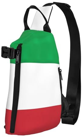 WURTON Leichter und verstellbarer Crossbody-Rucksack mit verschiedenen Gemüsesorten, Tagesrucksack für Damen und Herren, Italien-Flagge, Einheitsgröße