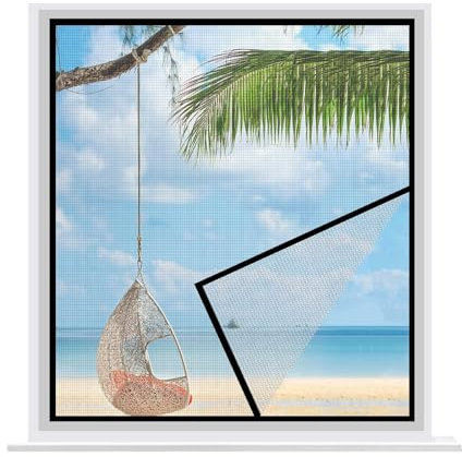 Fenstergitter Insektenschutz 70x90cm Abwaschbar Fliegengitter Fenster Insektenschutz Full Frame Klettband Fastener Für Balkonfenster Terrassenfenster Schiebefenster Schwarz