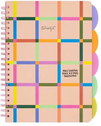 Mr. Wonderful - A4-Notizbuch mit Falttabbed Dividers - Dreaming, Creating, Shining - Notizbuch mit 5 internen Trennwänden - 160 Seiten