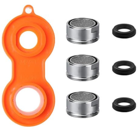 VYIBPDY Mousseur Robinet M24, mousseur Robinet Filtre Robinet 6 Pièces Aerateur Robinet Economie Eau avec Filtre en Acier Inoxydable et ABS,pour Robinet Lavabo de Salle de Bain et Cuisine