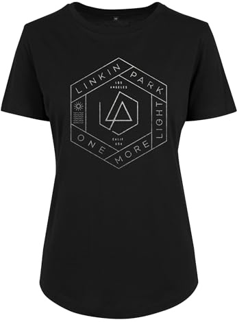 Linkin Park Damen T-Shirt One More Light Tee, enganliegend, mit Logo, Band Name und Songtext Print
