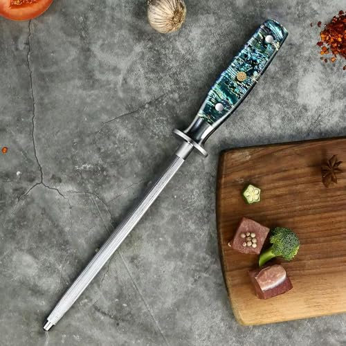 Steak Delight Damastmesser Japanische Küchenmesser Abalone, 67 Lagen Damaststahl VG10-Kern: Santoku Chefmesser Hackmesser Nakiri Schälmesser Universalmesser Ausbeinmesser (Wetzstahl)