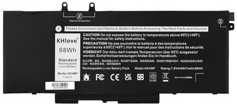 KHlove 4GVMP 68Wh Laptop Akku für Dell Latitude 5400 E5400 5410 E5410 5500 E5500 5510 E5510 Inspiron 7590 7591 7791 2-in-1 Series Precision 3540 M3540 3550 M3550 1V1XF R8D7N 04GVMP 9JRYT RF7WM X77XY