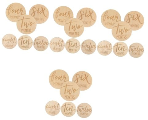 ibasenice 24 Stk -Monatskarte neue Babykarte Anzeichen für Babymonate monatskarten monate karten Etiketten Monatliches Meilensteinschild für -Requisite hölzern