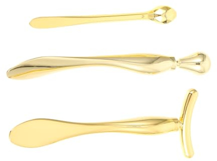 Augencreme Applikator aus Zinklegierung für Gesichtspflege | Glatte Oberfläche, zum Auftragen von Feuchtigkeitscremes, 3 Stück in Gold für Zuhause und Salon