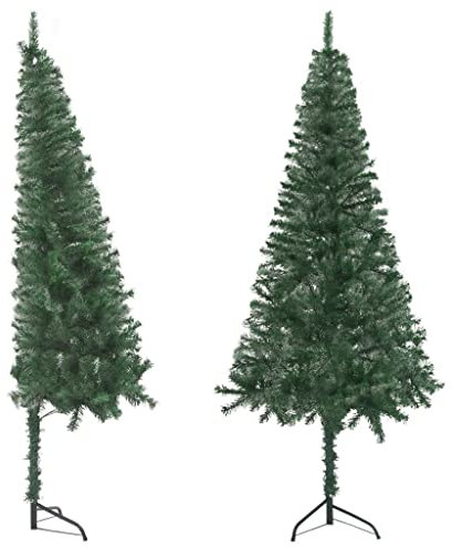 SHZZHS Albero di Natale Artificiale angolare Albero di Natale a metà Albero di Natale Decorazione Natalizia Albero di Natale Decorazione Natalizia Ornamento Natalizio PVC 150 cm Verde alla Moda