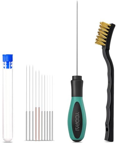YOOPAI 3D Printer Cleaning Kit, 3D Printer Nozzle Cleaning Kit with Clog Poke, 0.4mm 3D Printing Nozzle Cleaner Piercing Needles with Copper Wire Brush, 3D Printer Tools Kit for 1.75mm Nozzles