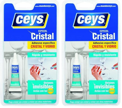 Ceys - Adhesivo cristales y vidrios - Pegamento para clistal con uniones invisibles - 30GR (Paquete de 2)