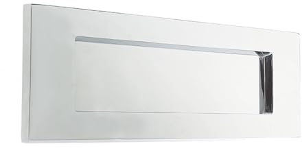 Stylish Polished Chrome Plain Letterplates 280x90mm for Modern Homes - External Front Door Letter Box Plate