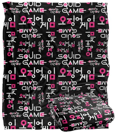 Squid Game Superweiche Kuscheldecke Logo, Motiv Silky Touch, 152 x 127 cm