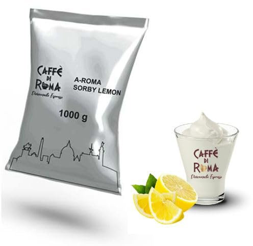 Caffe di Roma A-Roma Sorby Lemon Sorbetto al Limone Professionale - Aroma Intenso - Prodotto Solubile 100% Made in Italy - 4 Buste da 1000 grammi - 4 kg - Prodotto Senza Glutine -