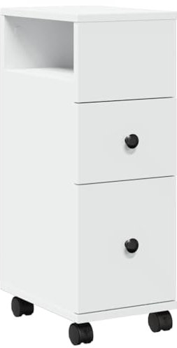 SXJEQOC Aufbewahrungsschrank Gartenschrank Klein Sideboard Wohnzimmer Spind Schrank - Badschrank Schmal mit Rollen Weiß Holzwerkstoff für Schlafzimmer Werkstatt Garten Büro