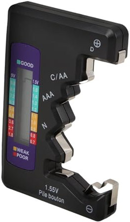 DIYEAH Batterietester für Batterien Tragbares Testgerät mit Anzeige für Überprüfung der Batteriekapazität Spannungsanzeige