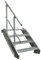 4 Stufen Stahltreppe einseitigem Gelände/Breite 90 cm Geschosshöhe 55-85cm / Robuste Außentreppe/Wangentreppe/Stabile Industrietreppe für den Außenbereich/Inklusive Zubehör