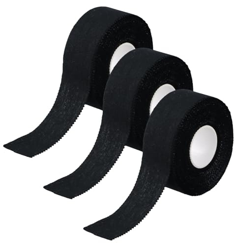 3 Rollen Klettertape 2,5cm×10m, Boulder Tape, Handtape, Sporttape, Fingerbandage Sport, Tape Sport, Schutz Fingerband für Klettern Bouldern Kraftsport Volleyball Handball Kampfsport (Schwarz)