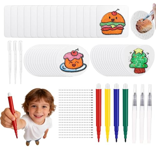 75 Stück Schaum Textur Malset Für Kinder Mit 45 Schaumstoff Textur Malpapier 3D Magic Puffy Paint Geeignet Für Bastelarbeiten Und Diy-Projekte