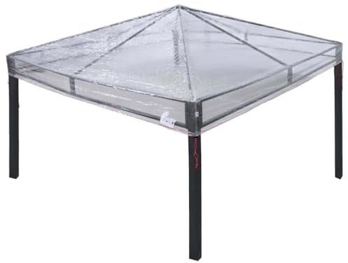 vidaXL Ersatzbezug für Pavillon Transparent 3 x 3 m PVC, Pavillongedeck, wasserdicht, Außenstruktur, strapazierfähiges Vordach, klar, modern, Terrasse