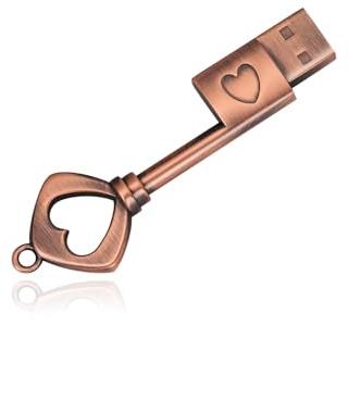 Kayllesine USB Stick, Retro Liebes Schlüsselform, USB 2.0 Speicherstick für Fotos, Musik & Dateien (64, GB)