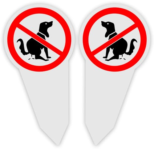 2 Piezas Signo de Perro, Cartel para Perros con Cacas de Prohibición, Señal PVC Prohibido Cagadas de Perro, para el Hogar y el Parque - 30 x 15 cm