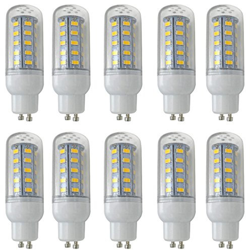 Aoxdi 10 Stück GU10 LED Mais Licht 6W Lampen, Warmweiß, GU10 Energiesparlampe LED 6W Birnen Lampen, AC220-240V
