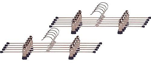 MAWA 10 Stück Kleiderbügel mit Klammern Superclip, Drehbare Haken, Extra Lange Klammern (7 cm hoch), Anti-Rutsch Beschichtung, 40 cm, Schwarz