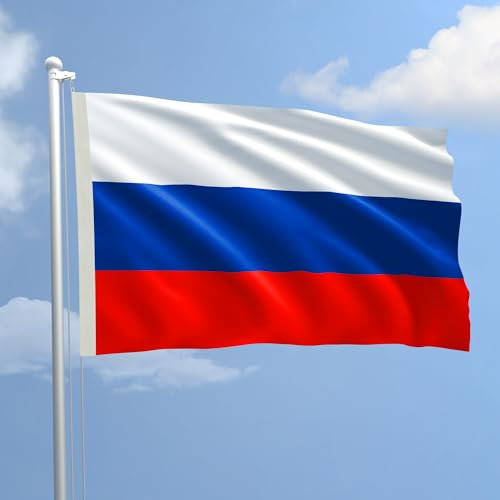 AL PRODUCTION Bandiera Russia 70x100 cm in Poliestere Nautico 115 gr/mq con Doppia Piega perimetrale, Corda e Guaina. Adatto Sia in/out Door