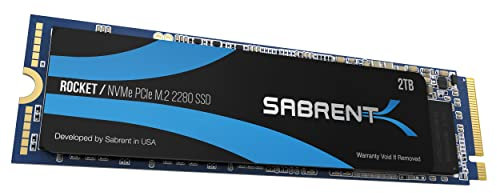 SABRENT SSD 2TB, SSD interno, Rocket SSD NVMe PCIe M.2 2280, Disco a stato solido ad alte prestazioni, Lettura fino a 3400 (MB/s), (SB-ROCKET-2TB)