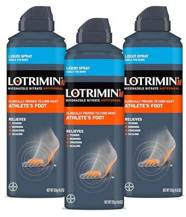Lotrimin AF Athlete's Foot Liquid Spray, Miconazole Nitrate 2%, Proven Clinically Effective Treatment of Most Athlete's Foot, 4.6 Ounce (Pack of 3)