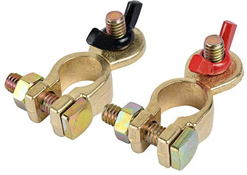 GTIWUNG Set di Morsetti per Batterie, 12V/24V Connettori di Batteria con Dado ad Ala, Staccabatteria Auto, Batteria Terminali, Morsetto Interruttore Stacca Batteria Positivo e Negativo,1 Coppia