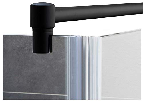 Stabilisierungsstange für Duschen, Stabilisator Duschwand, Stabilisationsstange Glas-Wand (120cm, Schwarz)