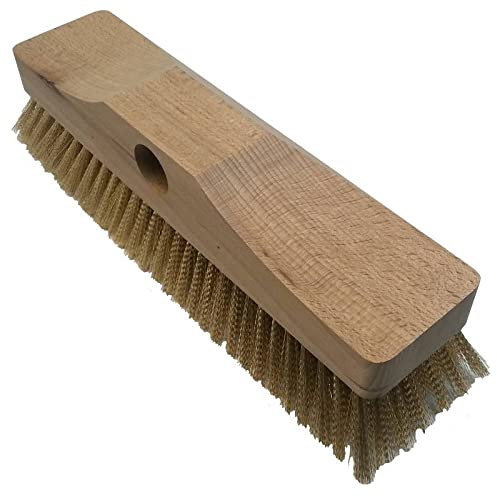 Ricambio per spazzolone in ottone e legno cm 30x7 cm con foro.