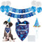 TCBOYING Hund Geburtstag Bandana, Hund Geburtstag Boy Hut Scarfs Flag Balloon mit niedlichen Hündchen Geburtstagsfeier Zubehör Dekorationen(11-teiliges Set)