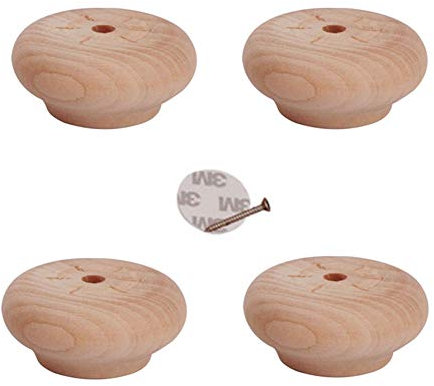 Pieds de Meubles en Bois Massif, Pied Rond, Pied de canapé Pattes de Coffret, Jambes de Cabinet Chevet, Remplacement Pieds pour Pied de Table Basse, Meuble de Télévision, 4Pcs Antidérapant