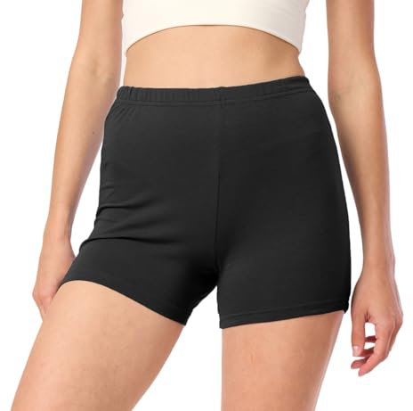 Merry Style Damen Shorts Radlerhose Unterhose Hotpants Kurze Hose Boxershorts aus Baumwolle MS10-392 (Schwarz, L)