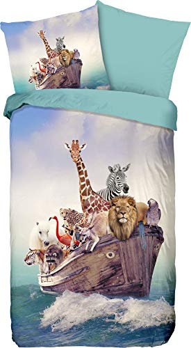 Good Morning! Noah Renforcé Kinder Wende Bettwäsche 135 x 200 cm (80 x 80 cm) Bunt