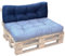 bananair - Cuscini per Pallet - Tessuto Idrorepellente e Anti-UV - Molto Confortevole, Imbottito in Schiuma - Cuscini per Divano Esterno Giardino (Cuscino di Schienale 120x40 cm, Blu)