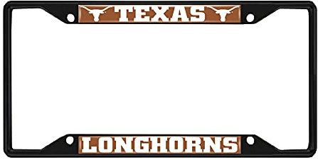 FANMATS 31284 Texas Longhorns Kennzeichenrahmen aus Metall, Schwarz