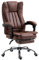 Vinsetto Office Chair, Microfibre Reclining Computer Desk Chair with Footrest and Adjustable Height, Swivel Wheels for Home Office, Brown