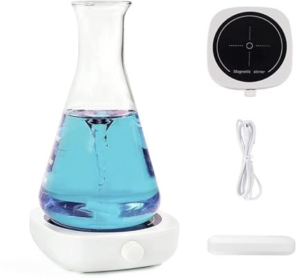SWANSOFT 2000ml Magnetrührer Mini mit Magnetrührstäbe, 100-2000RPM Magnetrührer Klein, 220V, USB-Kabel, Portabel Magnetrührer für Brauen, Mixen Hefe, Labor (Weiß)