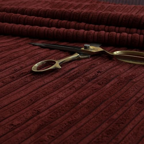 Soft Jumbo Corduroy Textile Home Upholstery Fabric, Red Wine | By The Metre, Corduroy