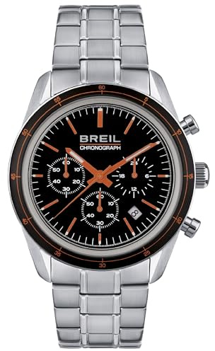 Breil Uhr Herren, Armband aus Stahl, Gehäusedurchmesser 42 cm | Sammlung RELEASE, Uhrwerk Quartz Analog, Wasserbeständig bis 100 Meter, Schmuck als Geschenkidee Herren