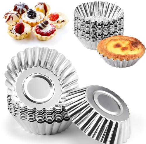 30 Stücke Mini Cupcake Kuchenform, Eierkuchen Backform, Törtchenformen, wiederverwendbare Ei Torte Form für DIY Backen, Küche Backen Werkzeuge