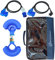 Electraline 92411 Set Campeggio IP44 con Prolunga/Adattatore 1,5M (Doppia presa Schuko+CEE, Spina CEE), Cordone 1,5M (Doppia presa, Spina Schuko), Avvolgiprolunghe con Maniglia, Box Organizer