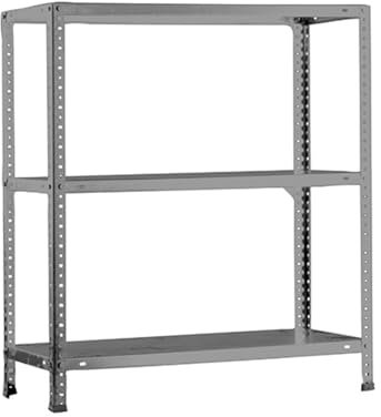 Simon Rack Estanteria Metalica 900x800x500 mm, 3 Alturas, Bandeja Metal, 75 kg de Punto Flexión, Estanteria Almacenaje, Gris - Advantage